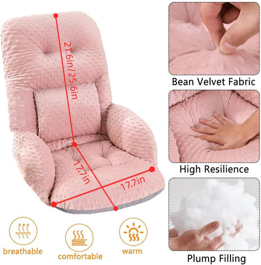 Office Chair Cushions with Armrest,Non-Slip Rocking Chair Pad with High Back Support for Dining Dorm Floor Car Office Patio