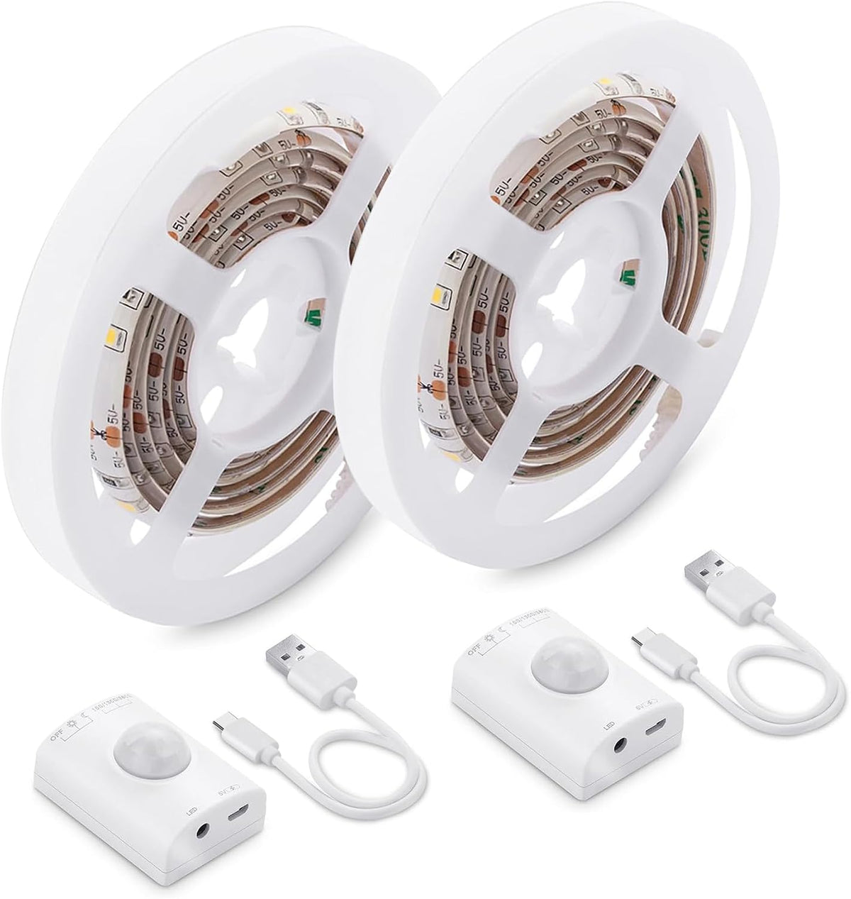 Rechargeable Motion Sensor LED Strip for Cabinet (6.6FT, Cool White)