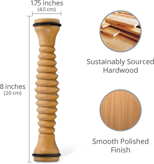 Body Back Wooden Foot Roller - Wood Therapy Massage Tool For Plain Relief | Wooden Cellulite Massage Tool, Full Body Massage Roller, Foot Massager For Plantar Fasciitis, Stress Relief, Relaxation 2Pack