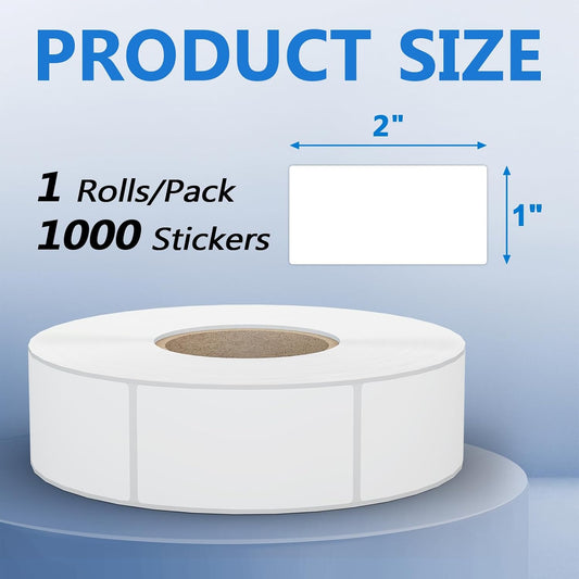 1000 Pcs 1"x2" Blank Removable Freezer Labels for Food Containers | Waterproof Food Storage Labels for Containers, Oil Resistant No-Residue Left for Kitchen Restaurants Grocery Stores Markets