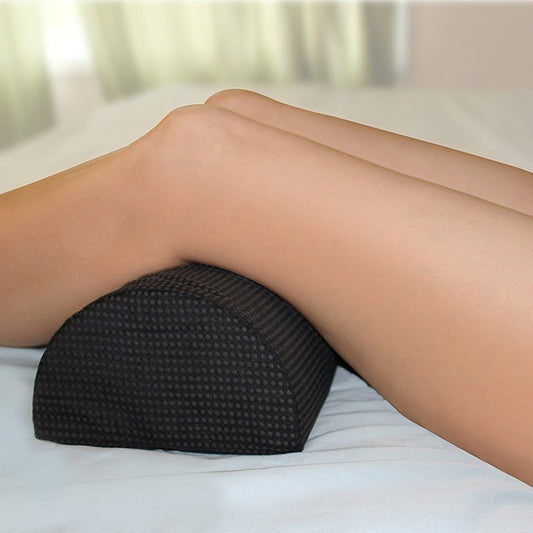 Half Moon Pillow for Leg Elevation | Ankle Knee Neck and Lumbar Support Bolster | Non-slip Removable Washable Cover by Comfort Home | Comfort Home Half-Round Footrest Cushion with Non-slip, Removable, Washable Cover, 16" long x 7.5" wide x 4" high