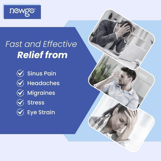 NEWGO Face Heating Mask, Moist Heat for Sinus & Migraine, Purple | Reusable and Easy to Use, Microwavable Warm Compress for Sinus Pressure, Migraine, and Tension Headache Relief