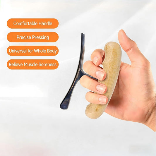 Wooden Handle Gua Sha Massage Tool | Soft Tissue Myofascial Release Muscle Relaxation Post Workout Recovery For Back Neck Shoulders Legs Wholesale