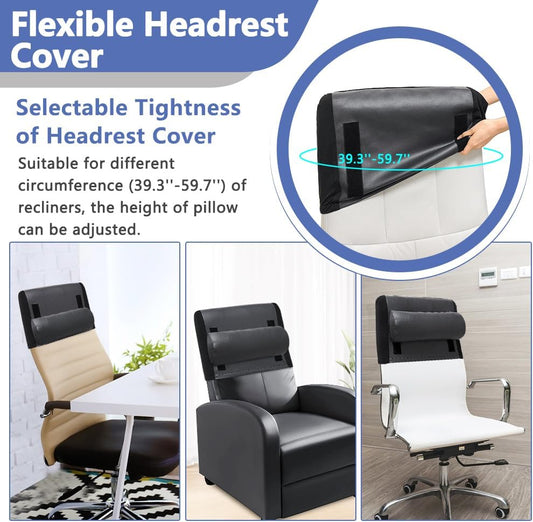 Zelen Recliner Pillow for Head Couch Neck Pillow Leather for Recliner Chair Rest Cushion Neck Support Pillow Office Chair Headrest Head Support Pillow with Headrest Cover