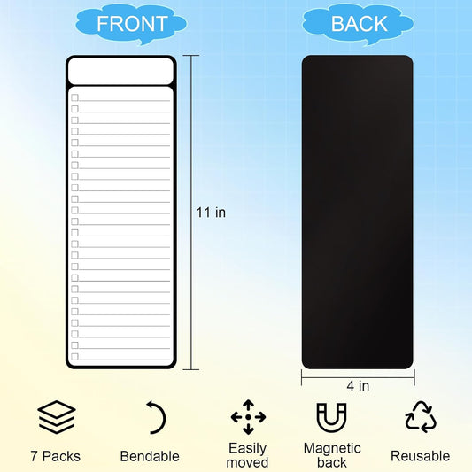 7-Piece Magnetic Dry Erase to-Do List White Board, 4'x11', Multifunctional Weekly Planner, Chore Chart, Dry Erase Planner for Refrigerator