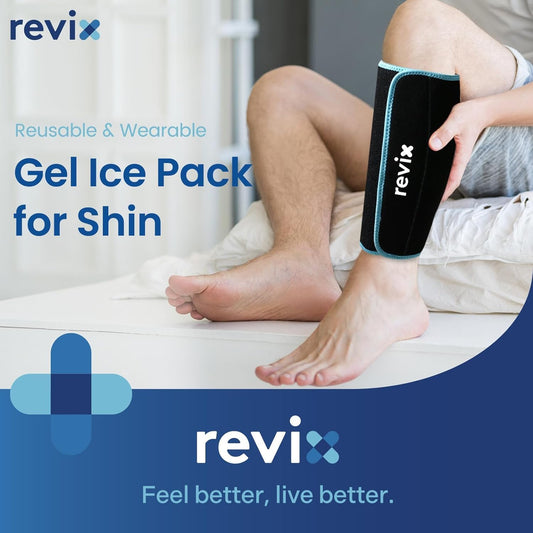REVIX Shin Ice Pack Reusable Leg Ice Pack Wrap, Shin & Calf Ice Pack Wrap