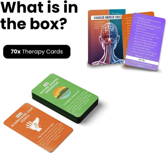 Vagus Nerve Deck 70 Exercise Cards for Vagus Nerve Reset and Stimulation Practices Non Electric Calming Toolkit for Anxiety Stress and Nervous System Support