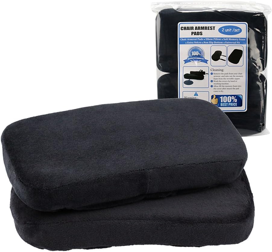 Chair Armrest Pads,Memory Foam Office Chair Arm Covers and Elbow Pillow for Elbows and Forearms Pressure Relief(Set of 2)