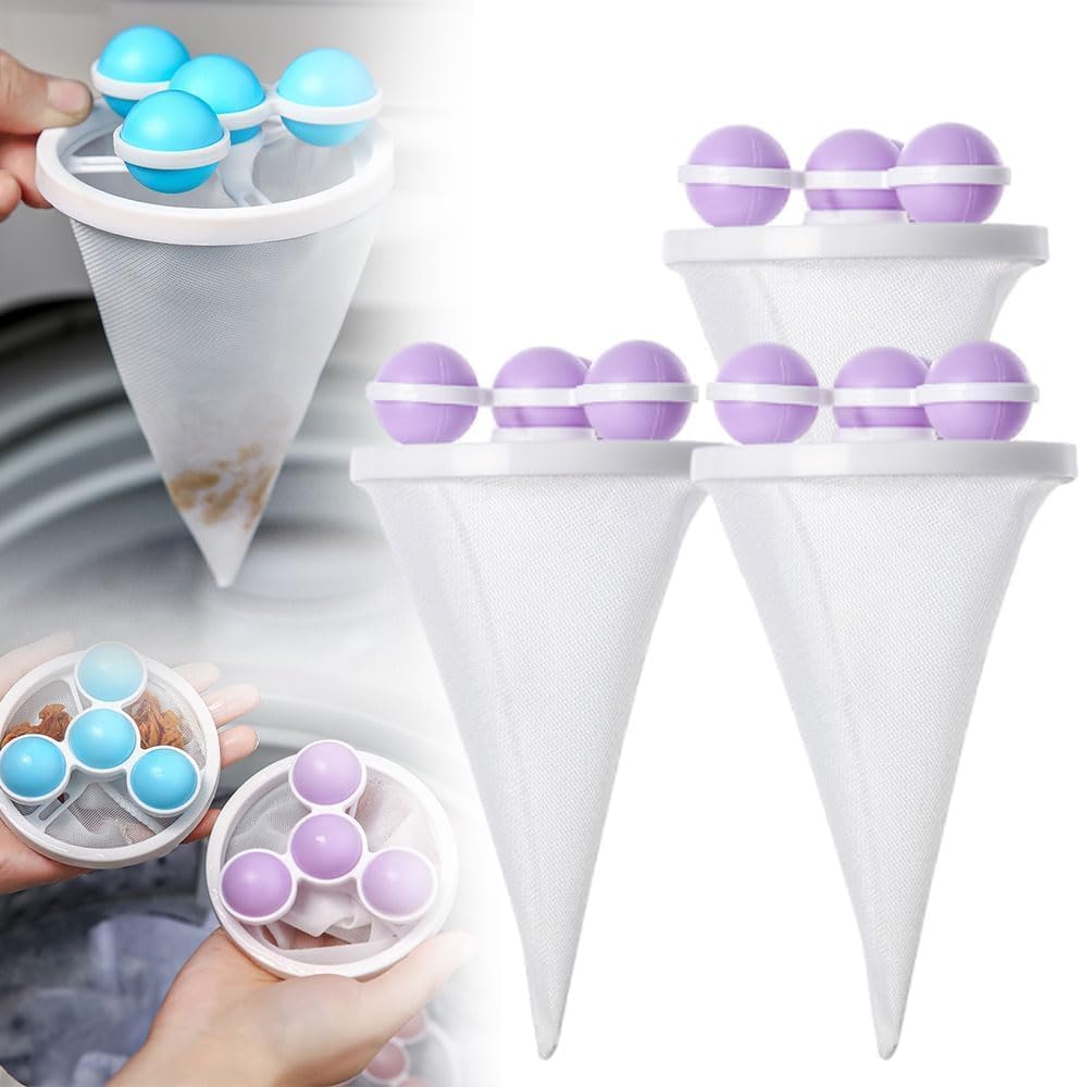 3PCS Washing Machine Lint Catcher, Floating Pet Hair Filter for Top Load Washer, Reusable Floating mesh lint Catcher collects pet Hair, lint and fibers During Washing Fits Most washers (Mix)