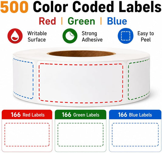 500 Removable Freezer Labels, 2 x 3 in, Waterproof Oil-Resistant Stickers | 500 waterproof freezer labels, 2 x 3 in, removable and oil-resistant for food storage, jars, containers, and organization