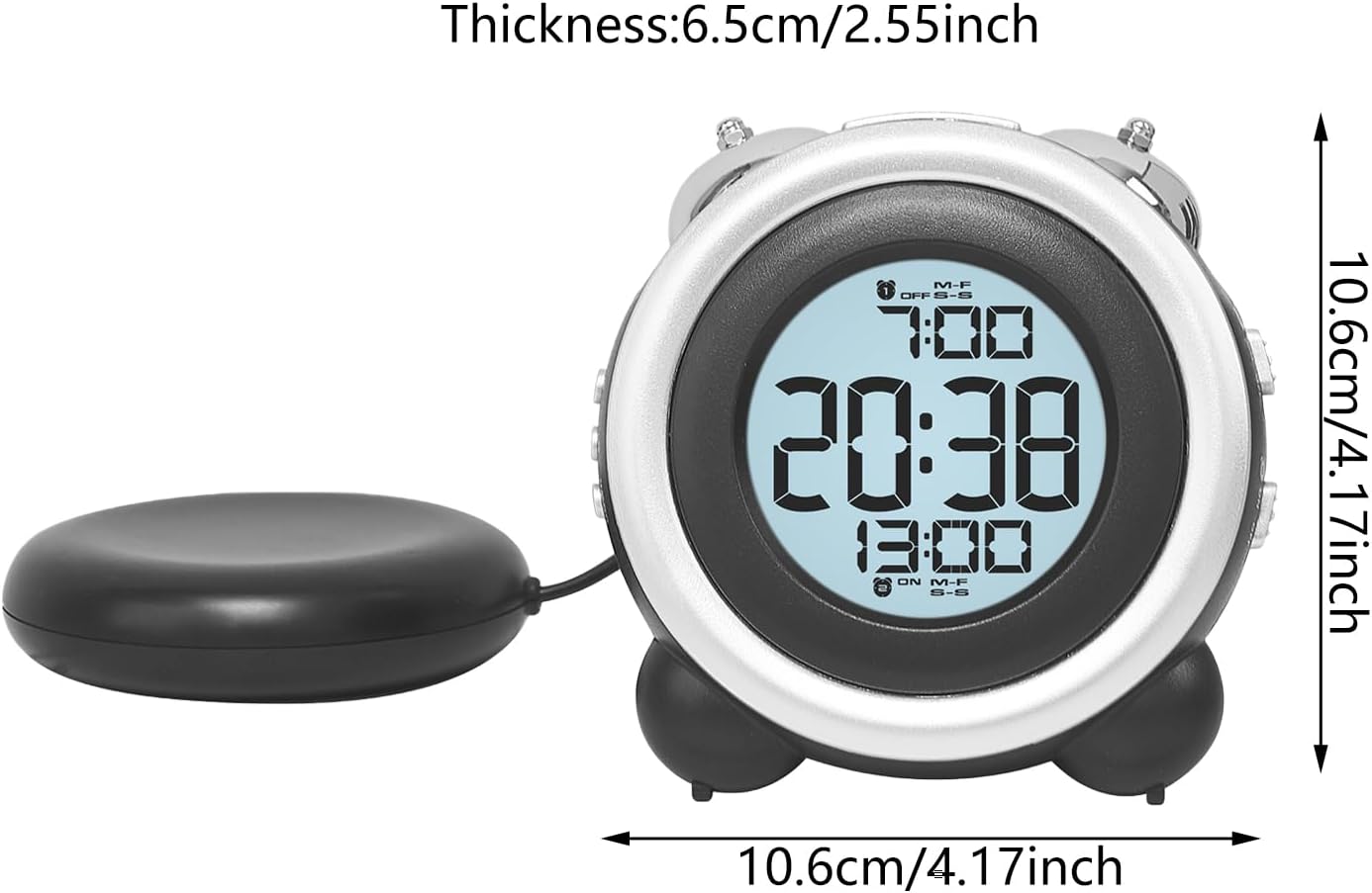 Vibrating Alarm Clock for Heavy Sleepers, Loud Alarm Clocks with Multiple Alarms Customizable Setting, Digital Alarm Clocks for Bedrooms, Extreme Bed Shaker Alarm Clock for Deeply Sleeper 