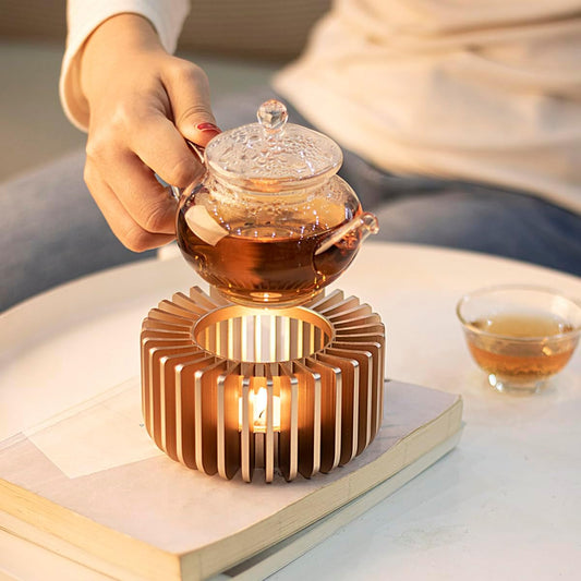 Teapot Warmer, Metal Teapot Heater - Modern Design with Tealight Holder - Heavy Duty & Decorative Candle Holder Stands for Heat Food Coffee Milk or Tea Suitable for All Teapots