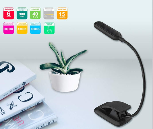 HONWELL Book Light Rechargeable Clip on Reading Light Dimmable Brightness Reading Lights for Books in Bed 3 Lighting Modes Best Kids Book Light Flexible Headboard Studying Light, Night Reading Lamp