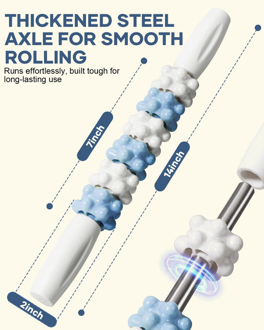 Handheld Textured Massager Roller Stick Deep Tissue Relief Recover | Full Body Massager for Legs, Arms & Back, Myofascial Muscle Care. Portable tool for muscle care at home, office & travel