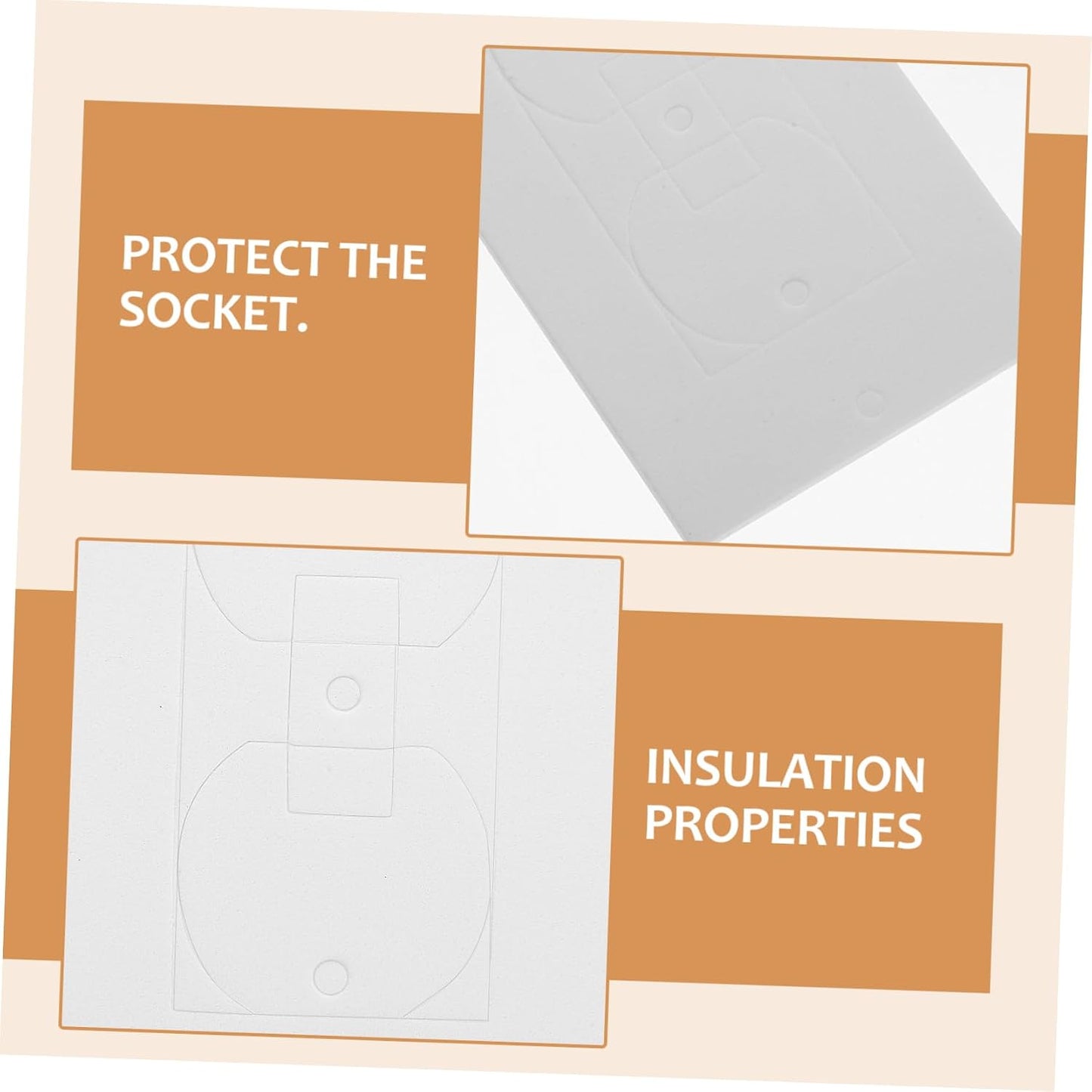 TEHAUX 50pcs Wall Outlet Insulation Pads Waterproof Socket Outlet Sealer Gaskets for Rectangular Foam Covers for Weather Protection and Energy Efficiency