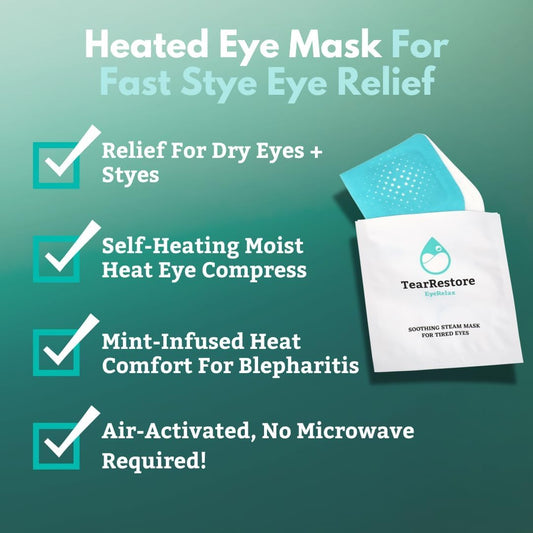 EyeRelax Stye Relief Steam Heated Eye Mask for Dry Eye, 10 Count