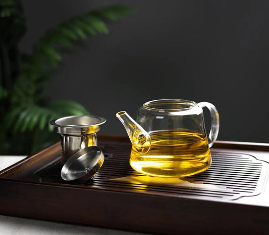 25oz (750ml) Borosilicate Glass Teapot with Removable Stainless Steel Infuser with Gift Box – Heat Resistant Clear Tea Pot for Loose Leaf, Herbal & Blooming Tea – Stovetop, Microwave & Dishwasher Safe
