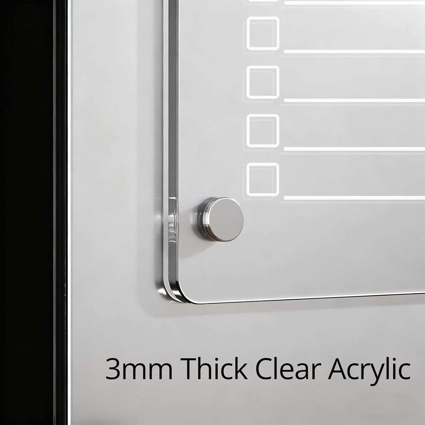 Magnetic Dry Erase to Do List Board for Fridge, 12 X 8 inch Acrylic Shopping List Whiteboard with 3 Markers