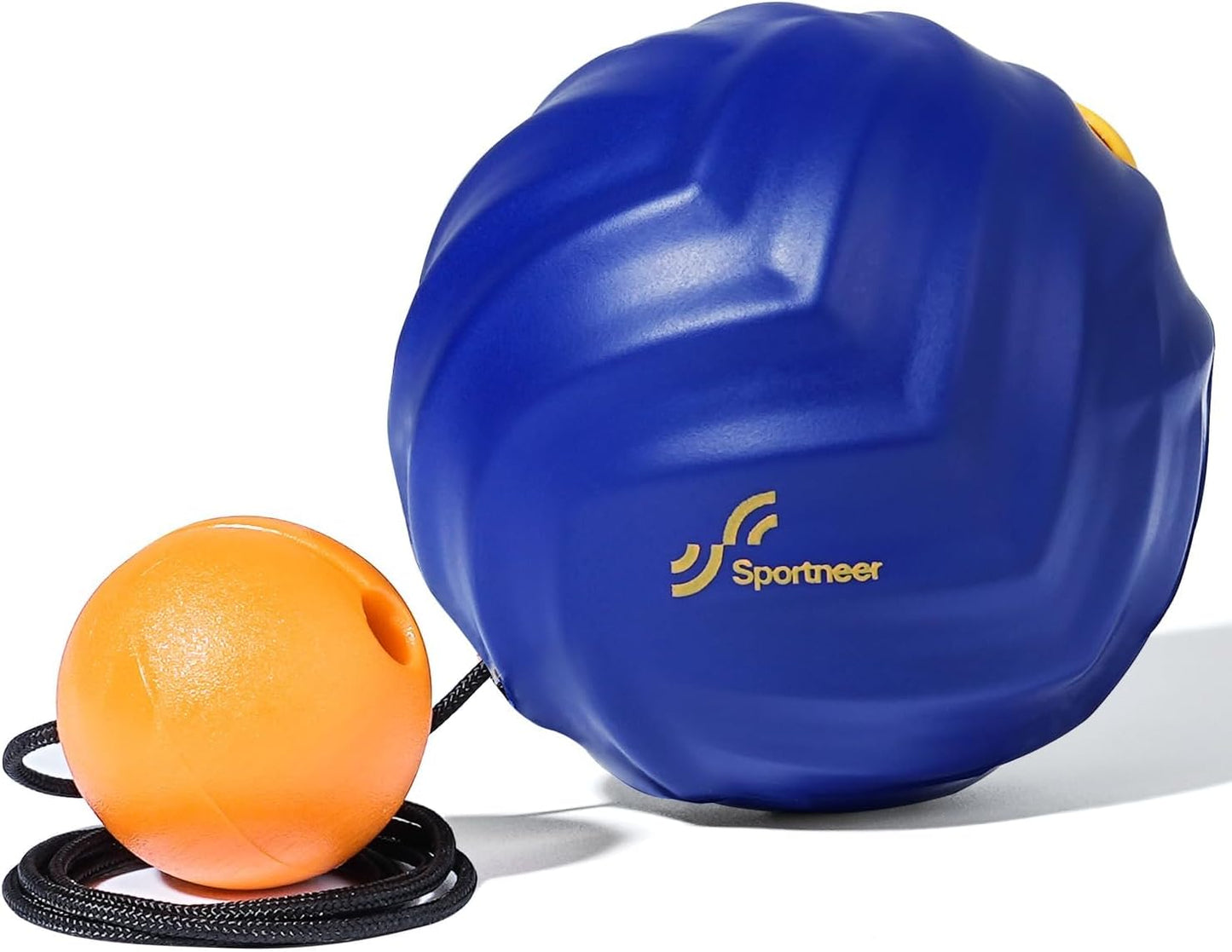 Sportneer Massage Balls for Trigger Point Therapy, Lacrosse Ball with String, Muscle Myofascial Massage Balls for Deep Tissue Release Foot Plantar Fasciitis,Hard Ball for Back Shoulder Relax- Blue