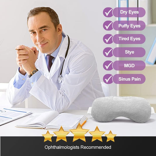 Umisleep Lavender Eye Mask, Weighted Heated Sleep Mask for Men Women, Grey | Aromatherapy Eye Cover, Microwave Hot Therapy Mask, Moist Compression, Puffy Eyes Pillow, Sinus Pain Relief