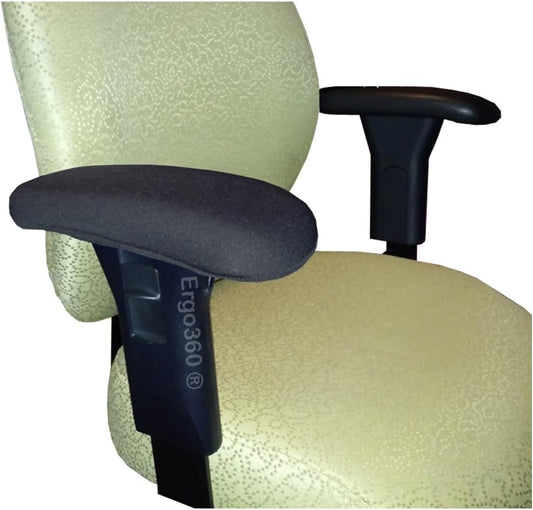 Soft Neoprene Chair Arm Pad Covers Stretch Over Armrests 9" to 10.5". Restore, Protect and Cushion. Complete Set of 2. Made in The USA.