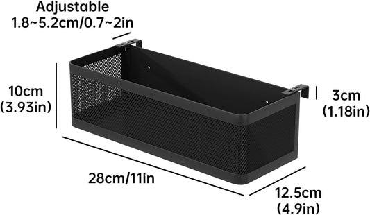 Bedside Caddy Shelf for Bunk Bed, Black, L13.78in*W5.12in*H3.94in | For Bunk Bed, Office Cubicle Walls, Crib Rails, Dorm Bed College Dorm Room Essentials, Large Capacity, Easy Install