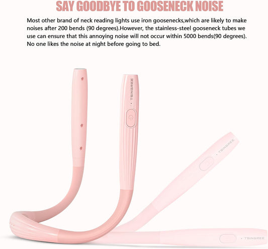 Upgraded LED Neck Reading Light, Book Light, Rechargeable, 3 Colors & 3 Brightness Adjustable, Auto-Off Timer, Neck Light for Reading in Bed, Long Lasting, Perfect for Repairing, Knitting.