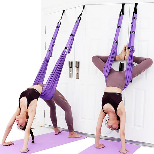 Backbend Trainer Aerial Yoga Rope Splits Stretch Hip Opener Elastic Leg Stretcher for Women Doorway Inversion Strap Flexibility Training Equipment Yoga Swing Hammock