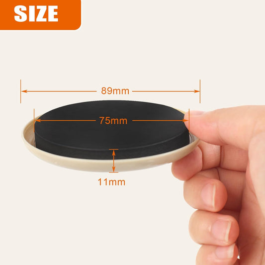 10PCS Furniture Sliders, 3 1/2" Furniture Sliders for Hardwood Floors, Reusable for Carpet, Heavy Duty Furniture Movers Sliders, Carpet, Floor Protectors (Beige)