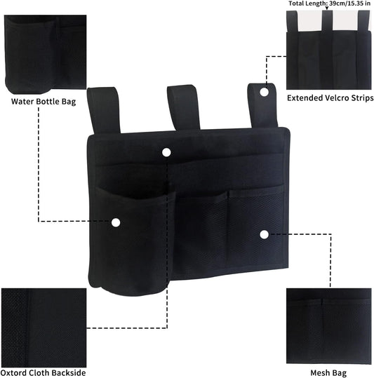 Bedside Storage Caddy, Bunk Bed Storage Bag, Hanging Bedside Organizer | for TV Remote Control, Phones, Tablets, Bedside Pocket for College Dorm Rooms Baby Bed Rails, Hospital, Camp