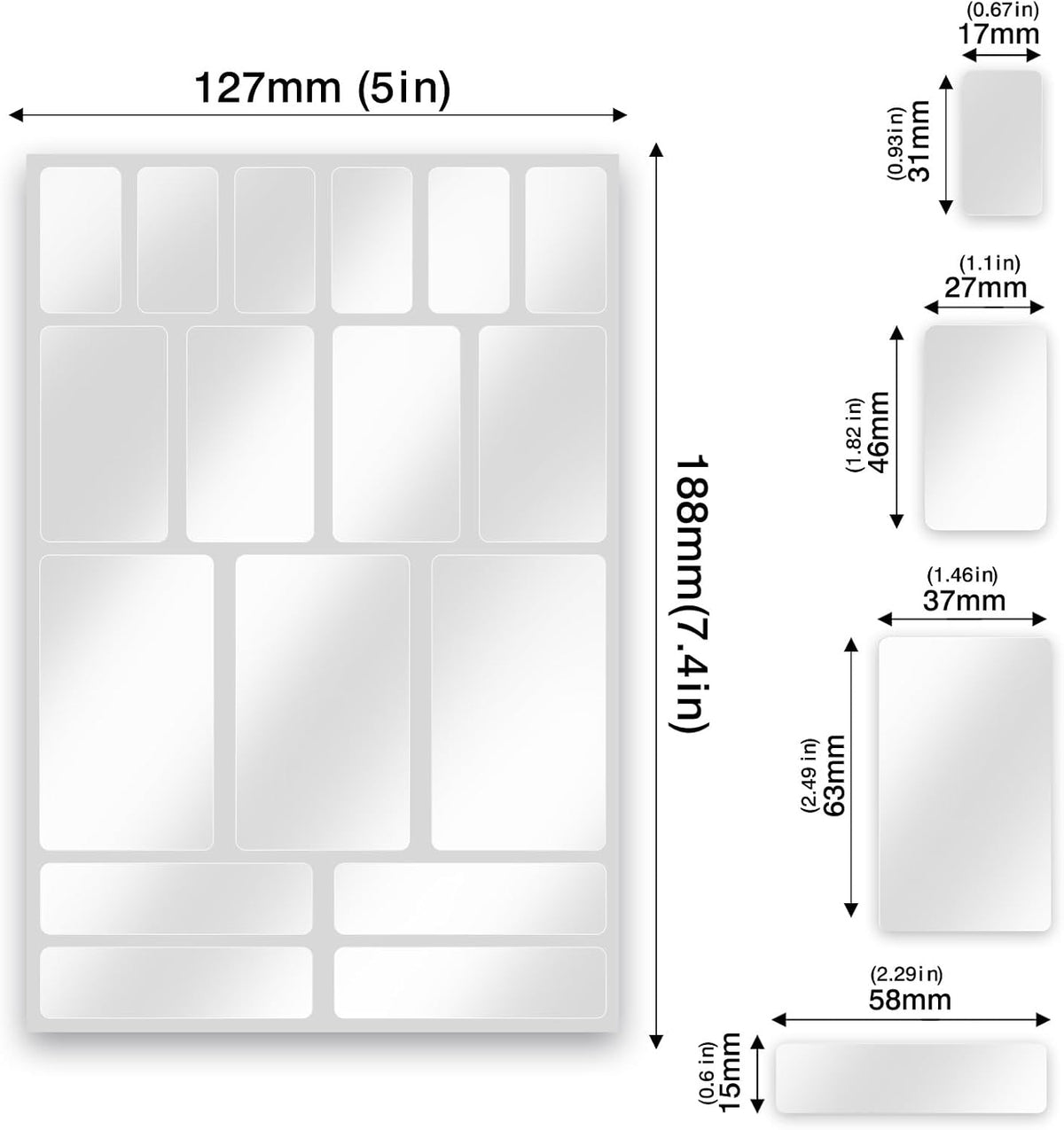 JIEHENG 170Pcs White Removable Labels for Jars with 2 Liquid Chalk Marker