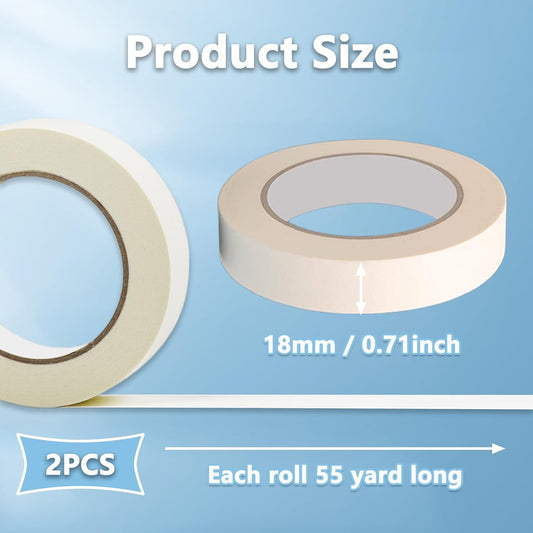 Freezer Tape to Write On, 110 Yards Removable Freezer Tape for Freezer Paper Ideal for Food Containers Refrigerator Food Labels Container Labels Includes 2 Rolls Each 0.71 inch×55 Yards