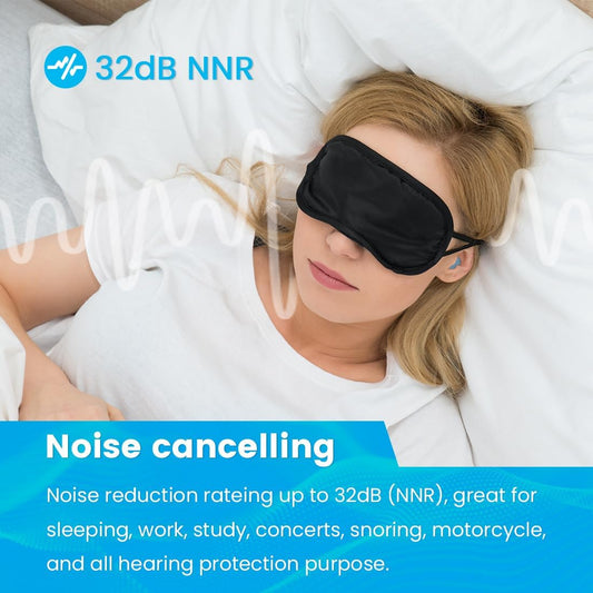 Ear Plugs for Sleeping & Snoring - 12 Pairs Moldable Silicone Gel Earplugs for Noise Cancelling, Swimming, Airplane, 32 dB NRR Reusable Waterproof Ear Plugs for Men Women (Blue)