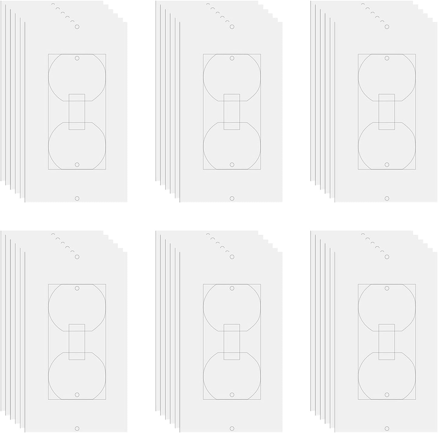 50 Pack Outlet Gasket, 4.21x2.44 Inch EVA Draft Stopper Insulation | Fits Duplex Toggle Rocker Plates, Safe Odorless EVA, 2-Minute Peel-Stick, Winter Draft Summer Cool