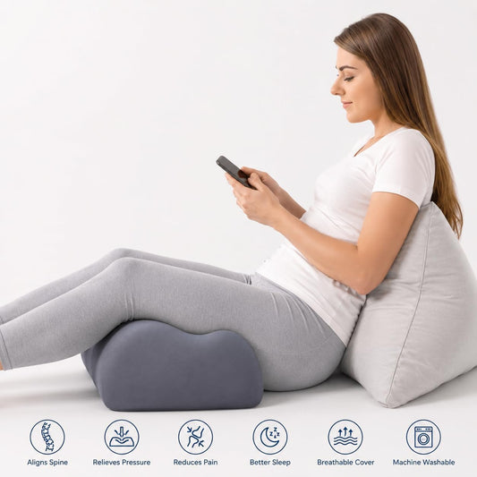 Knee Pillow for Back Sleeping, 5.7" Memory Foam Leg Pillow | Yoga Bolster Pillow, Support Pillow Between Legs for Sleeping, Under Knee Pillow for Sleeper