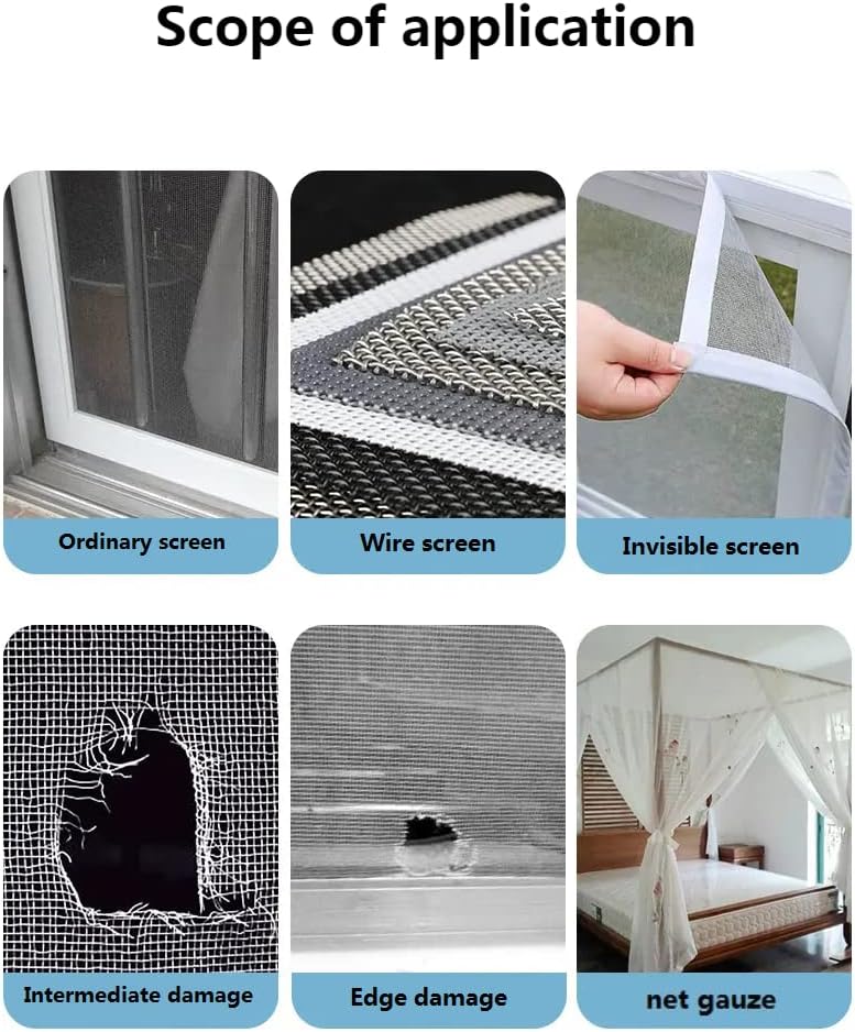 FLYZZZ Window Screen Repair Patches, Screen Door Repair Kit,Window Screen Repair Tapes, Self-Adhesive Screen Kit Suitable for Repairing Holes&Tears (50Pcs)