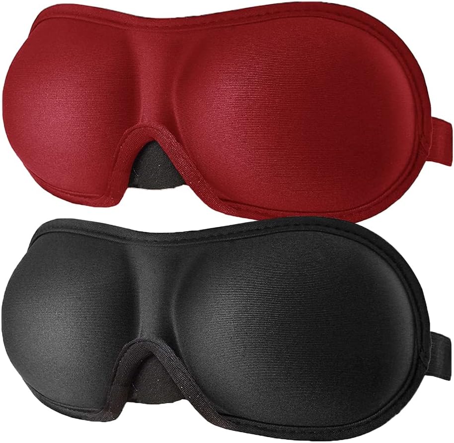 3D Eye mask for Sleeping,Machine Washable, Sleep Mask for Women, Blinder Blindfold Airplane (Black+Purple)