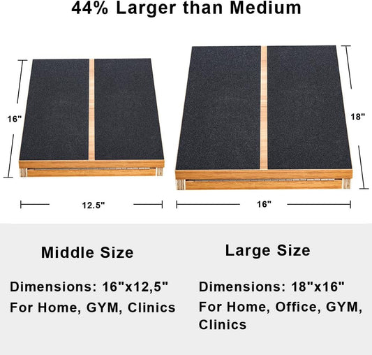 StrongTek Wooden Slant Board, Adjustable Incline, Side Handles, Non-Slip | Standard and XL Sizes, Full or Partial Non-Slip Surfaces, Side Carry Handle, Calf and Ankle Stretching, Squats and Rehab