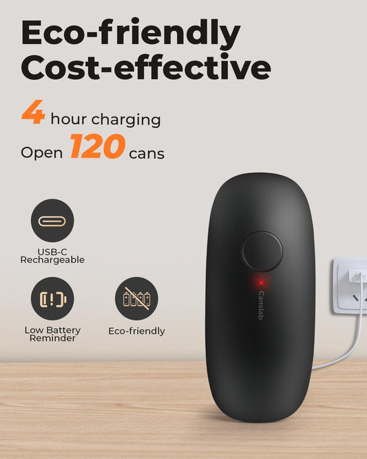 Canslab Ultrablde (Basic Version)_Rechargeable Electric Can Openers for Kitchen for Seniors with Arthritis- USB Battery Can Opener for Any Size Can - Smooth Edge, Handsfree, Wall Mountable Opener | Smooth Edge Can Opener for Seniors with Arthritis, USB