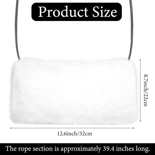 Faux Fur Hand Muffs for Women | Fuzzy Pouch Hand Warmer, For Winter Wedding, Furry Plush Hand Muffs, Elegant Luxury Chic