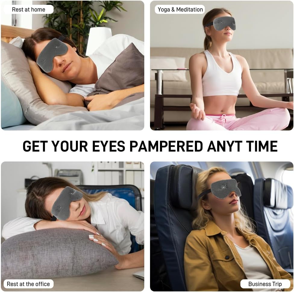 Weighted Eye Pillow for Yoga, Moist Heat Mask for Dry Eyes(Purple)