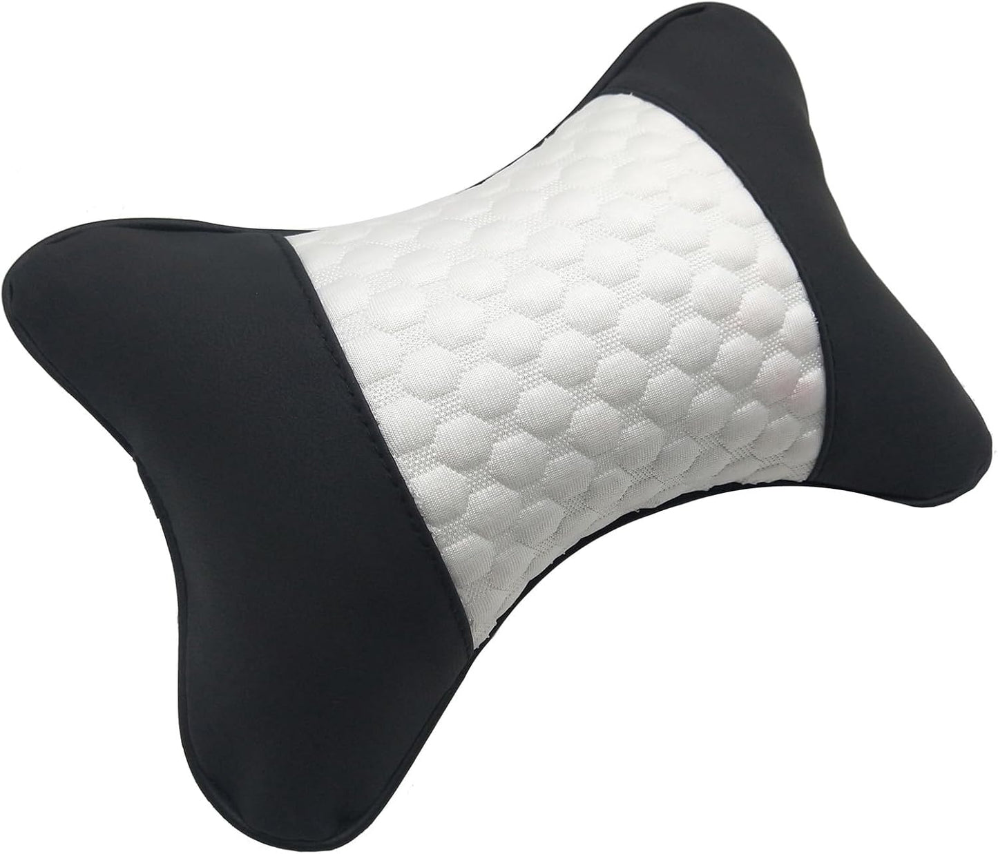 2 Packs Car Neck Pillows, Dual-Side PU Leather Car Headrest with Fiber Filling, Universal Soft Neck Support Pillow for Car, Home & Office (Black)