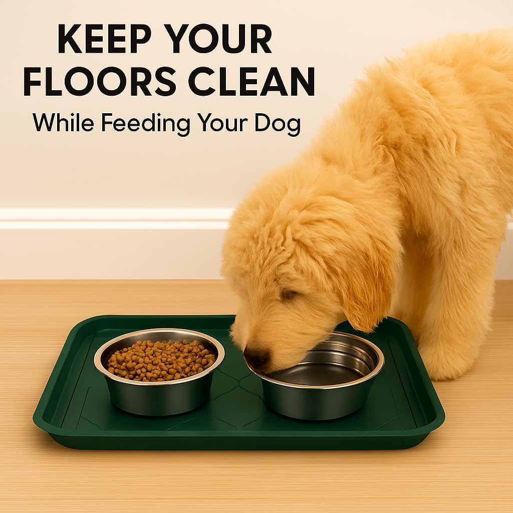2 Pack Boot Tray & Shoe Mat for Entryway – 16.5" x 12.5" Floor Protector for Wet & Muddy Shoes, Pets, Plants – Waterproof Plastic with Raised Edge for Indoor/Outdoor Use (Green)