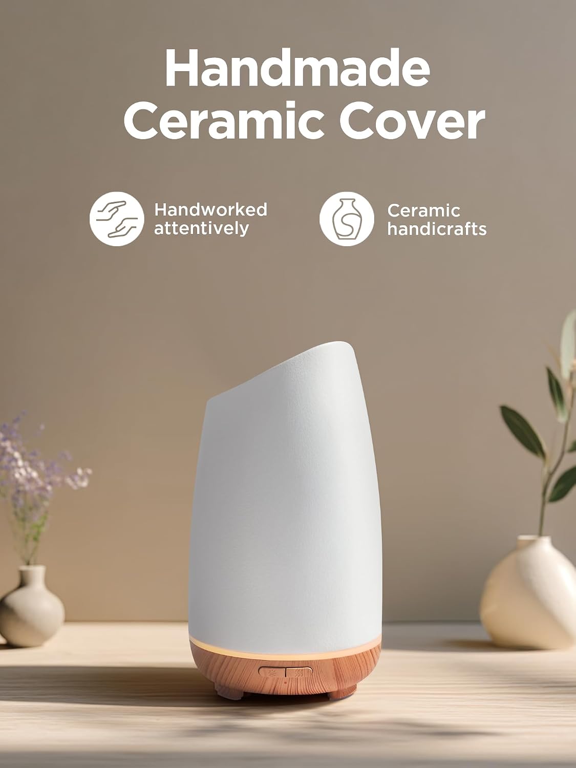 InnoGear 150ml Ceramic Essential Oil Diffuser, Diffusers for Home, White