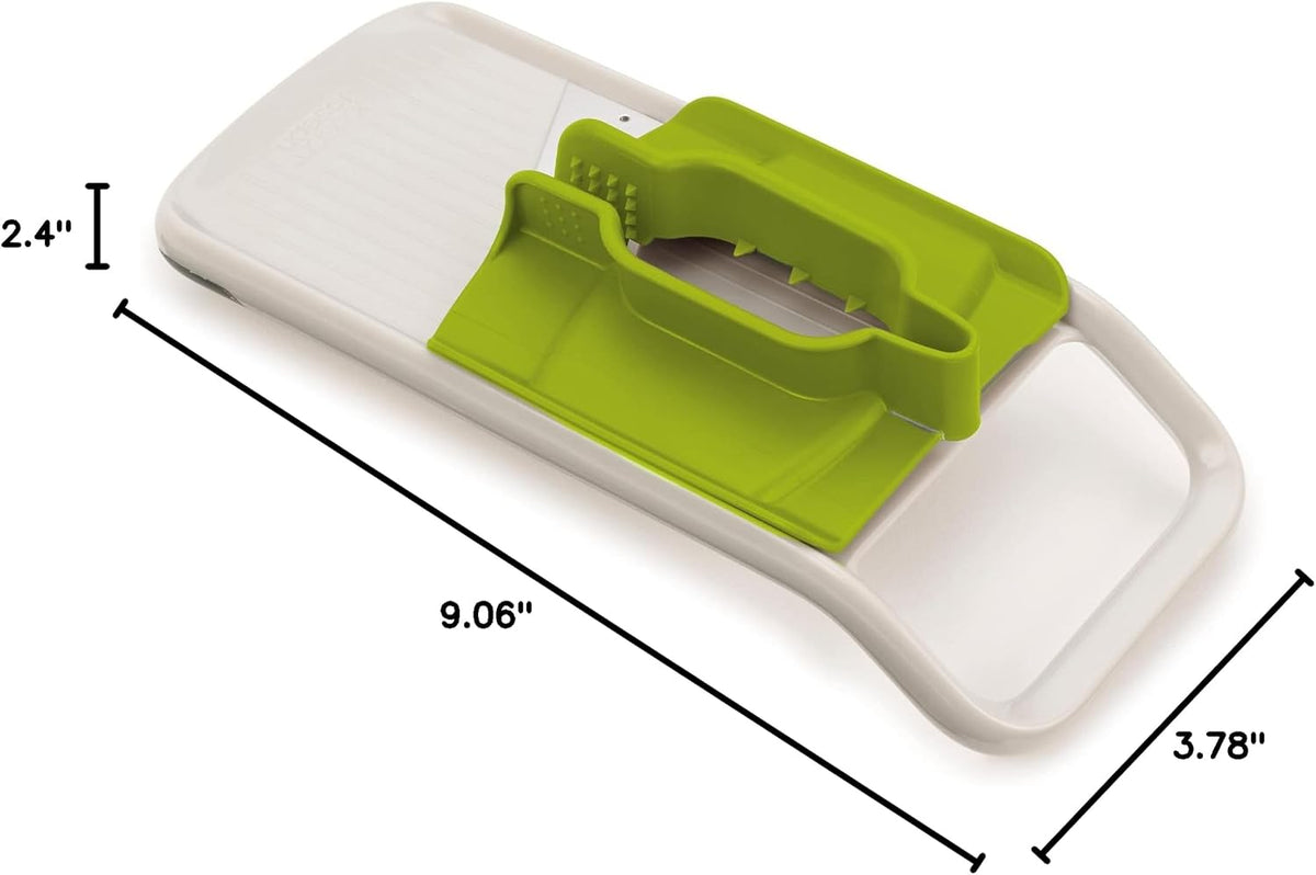 Joseph Joseph Duo Multi-Grip Mandoline, Fruit and Vegetable Slicer with Precision Food Grip, White