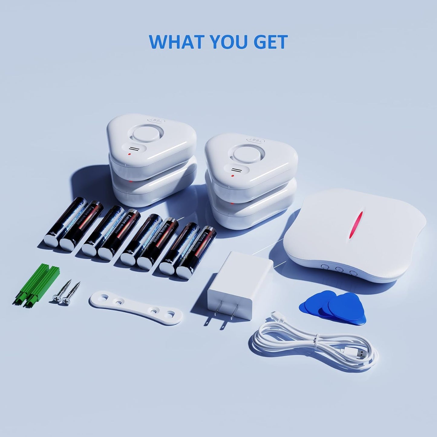 Smart Water Leak Detectors for Home WiFi with App Alerts, Stechro Ajustable 120dB Water Sensor Alarm Leak Detector for Basements Sink Kitchen Laundry, 4 Water Sensors & 1 Gateway