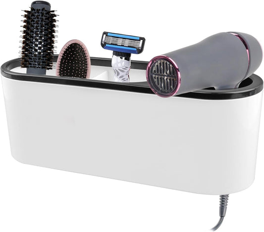 Hair Dryer Holder, Hair Tool Organizer Cabinet Door, Strong Self Adhesive Blow Dryer Bathroom Hanger, for Storage Straightener Curling Iron Hot Styling Tools Flat Iron