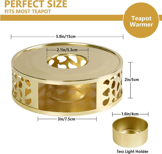 Teapot Warmer, Stainless Steel Tea Warmer with Candle Holder, Candle Heater for Heating Tea, Coffee and Milk, Universal Teapot Heater
