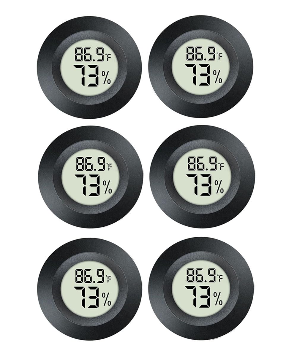 JEDEW 2 Pack Hygrometer Thermometer Digital Humidity Meter Indoor/Outdoor Humidity Monitor Reptile Thermo-Hygrometer for Greenhouse Humidors Terrarium Jars, Fahrenheit (℉) /Celsius(℃) (2)