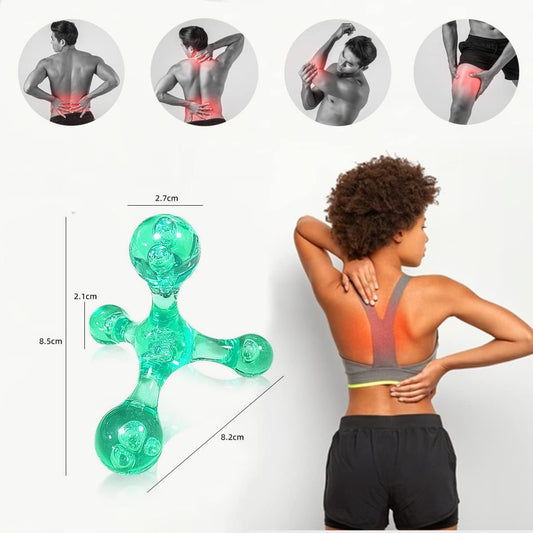 Trigger Point Massage Tools, 2 PCS 4 Point Manual Massager (Blue) | Deep Muscle Tissue Massage Tool, Handheld Palm Pressure Point Massage Tool, for Neck Shoulder Back Muscle Pain Relief